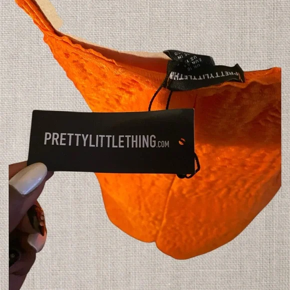 Vibrant Orange Ruched Dress.  Ruched Front Detail
#N066 - Picture 9 of 12